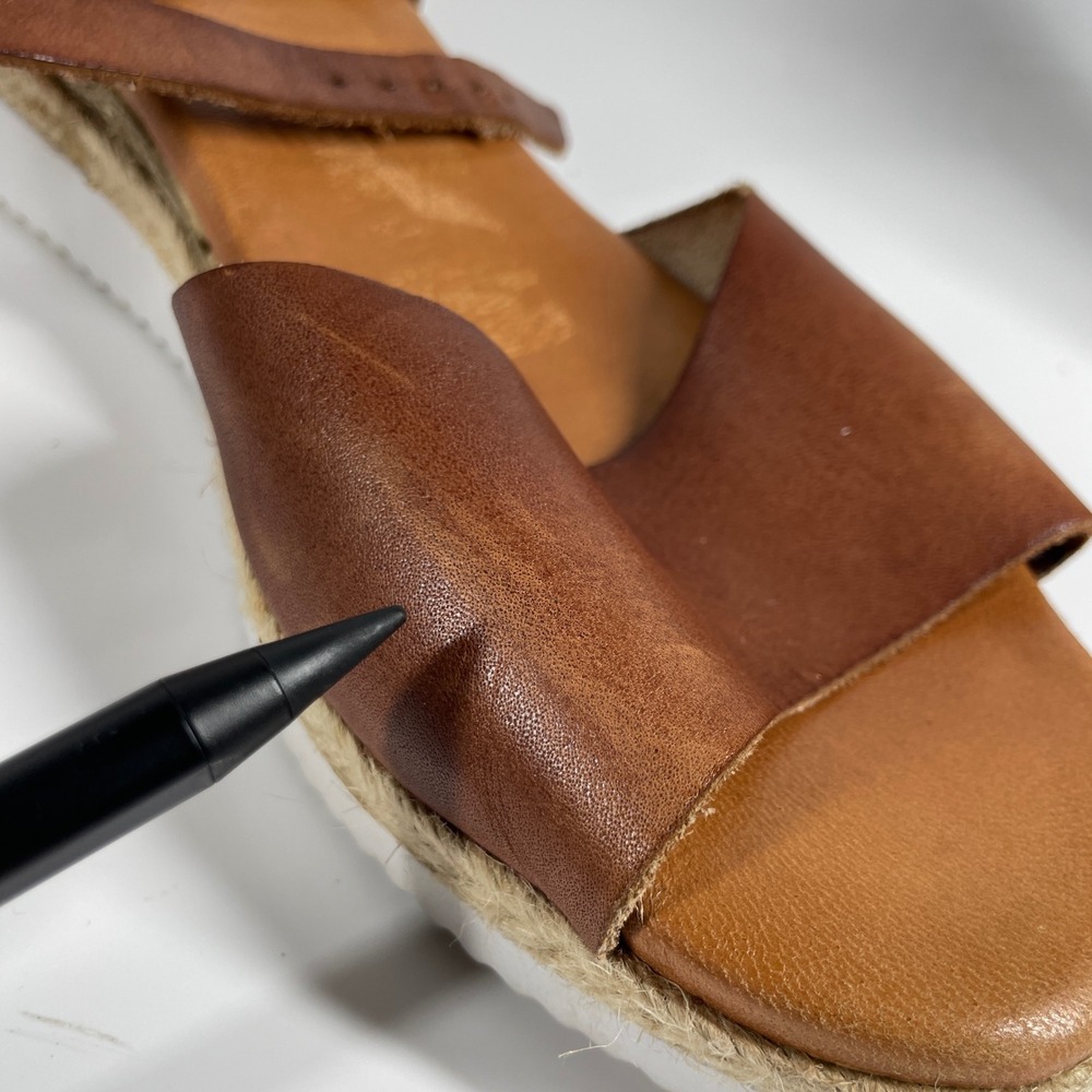 Sz 9.5-10 Bertuchi Brown Leather Espadrille Platform Sandals Made in Spain - Picture 9 of 16